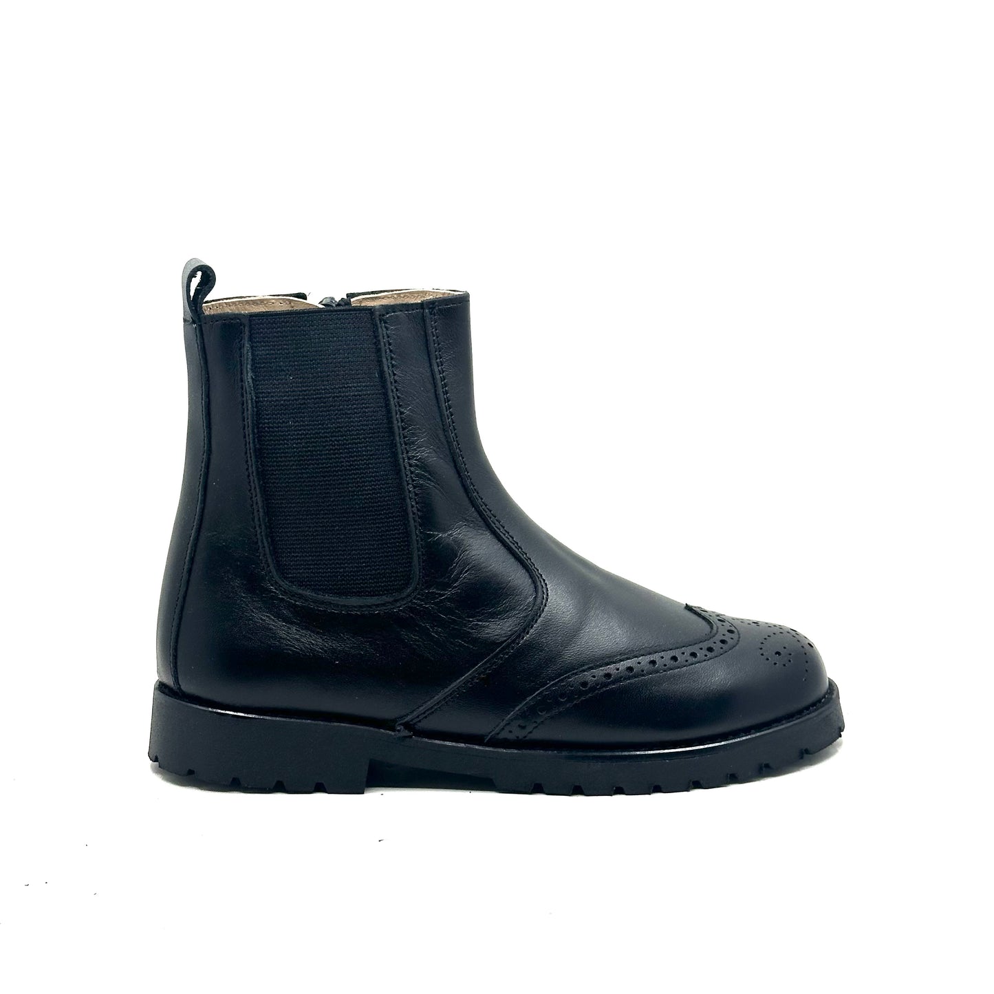 Jolee Black Leather Zip-up Boot
