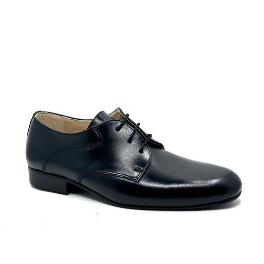 Blublonc Black Leather Laced Dress Shoe