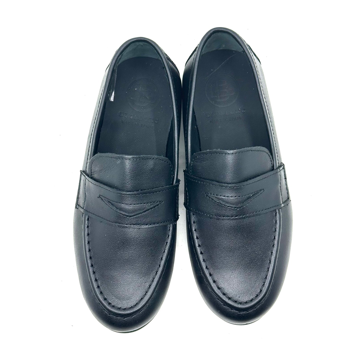 Blublonc Black Leather Penny Dress Shoe