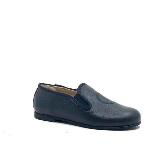 Jolee Navy Leather Slip-On