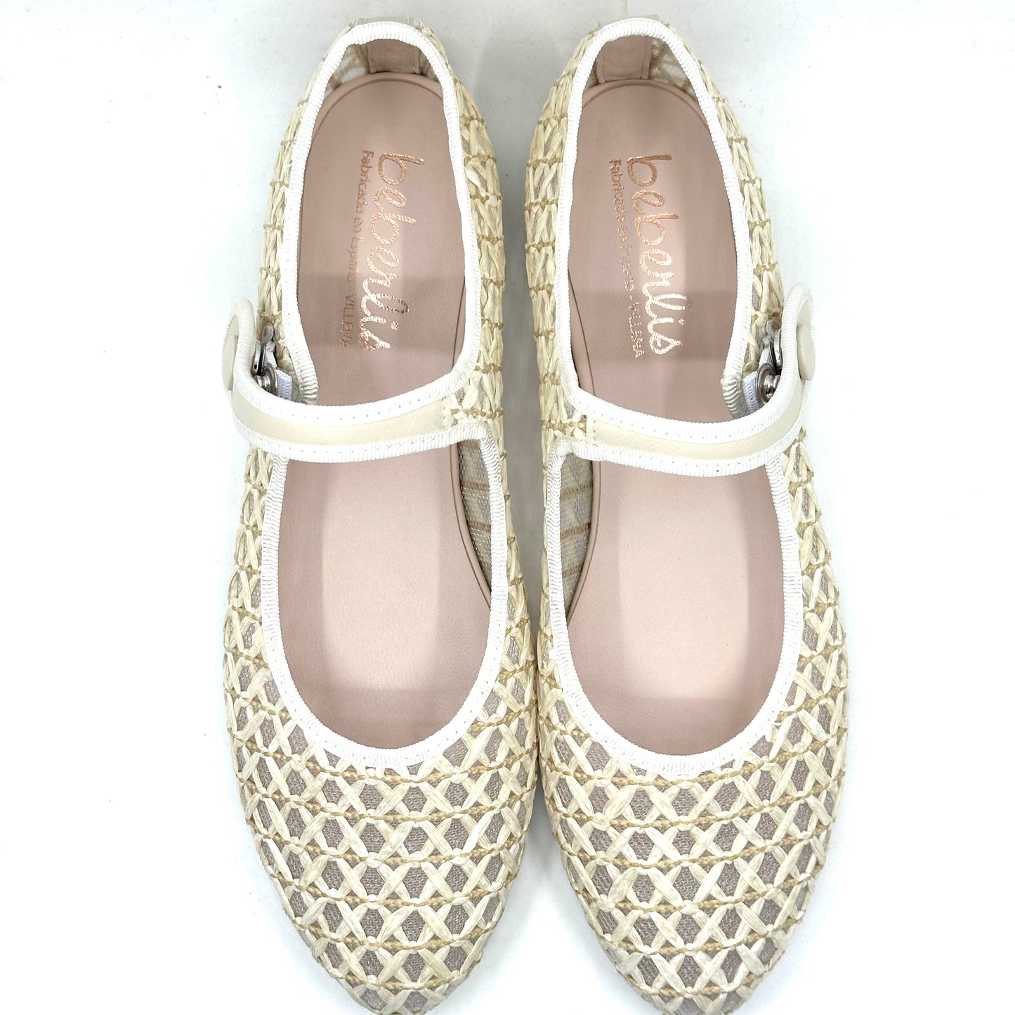 Beberlis Beige Woven Mary Jane