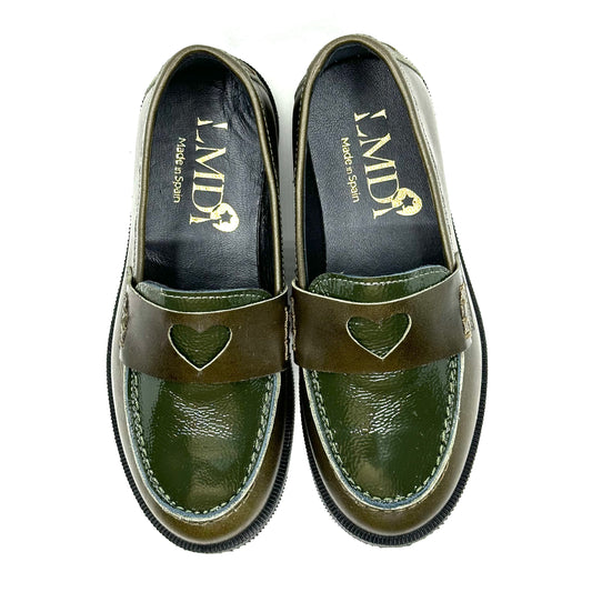 LMDI Patent Green Heart Chunky Loafer