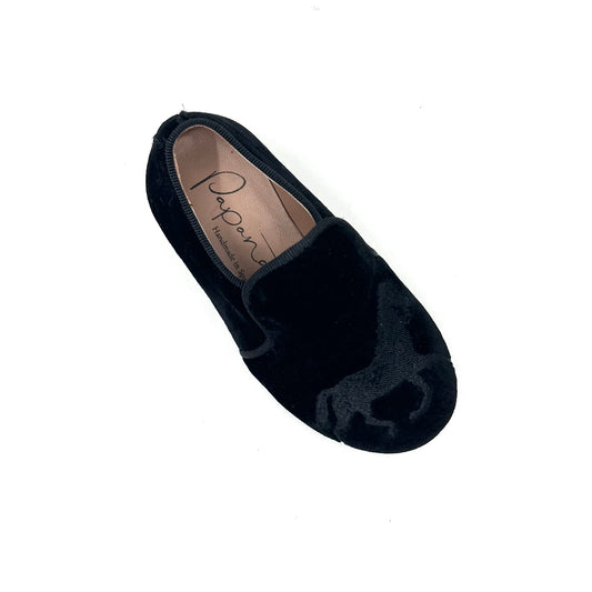 Papanatas Black Velvet Horse Smoking Loafer