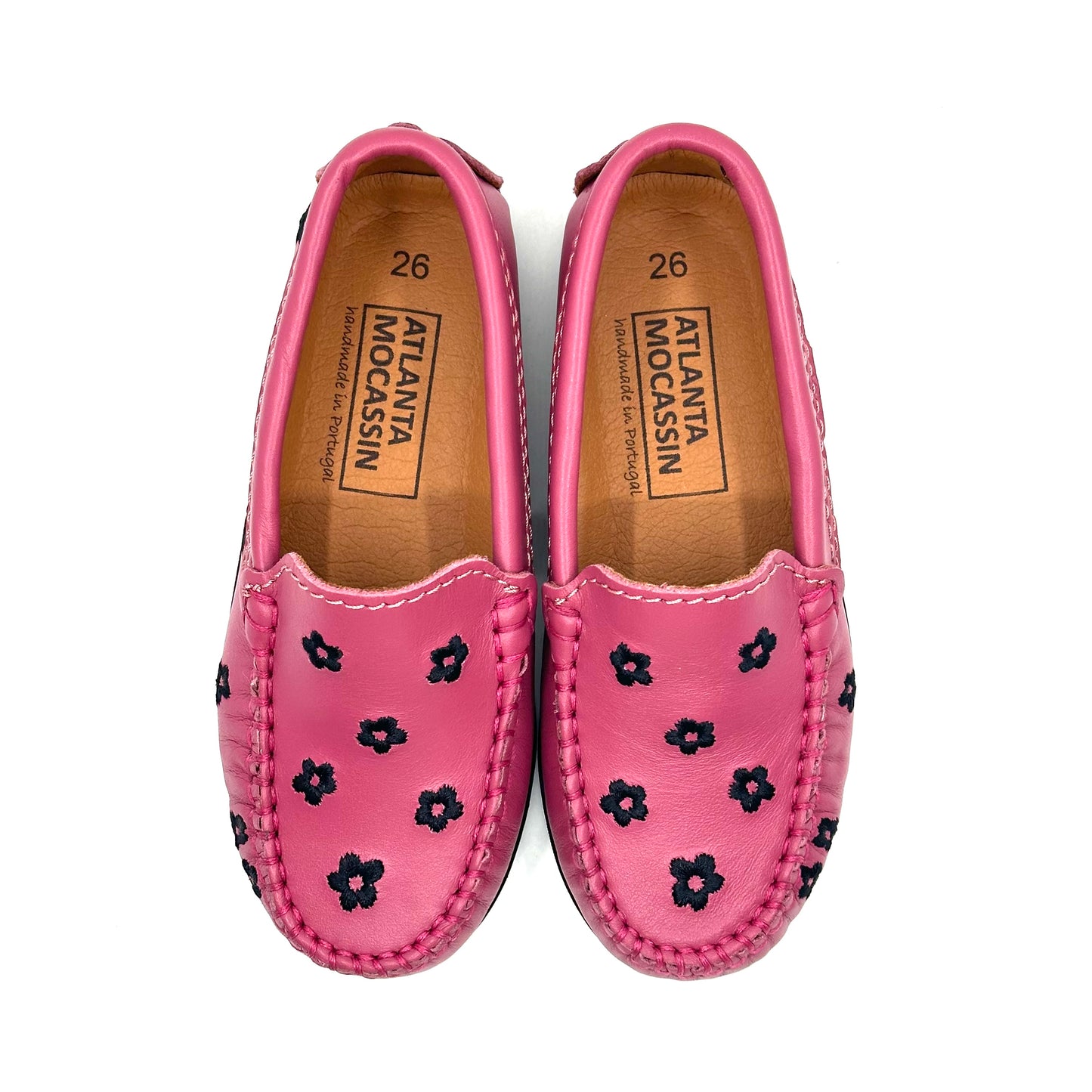 Atlanta Mocassin Rose Black Flower Loafer