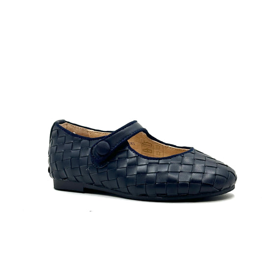Perroquet Navy Basketweave Mary Jane