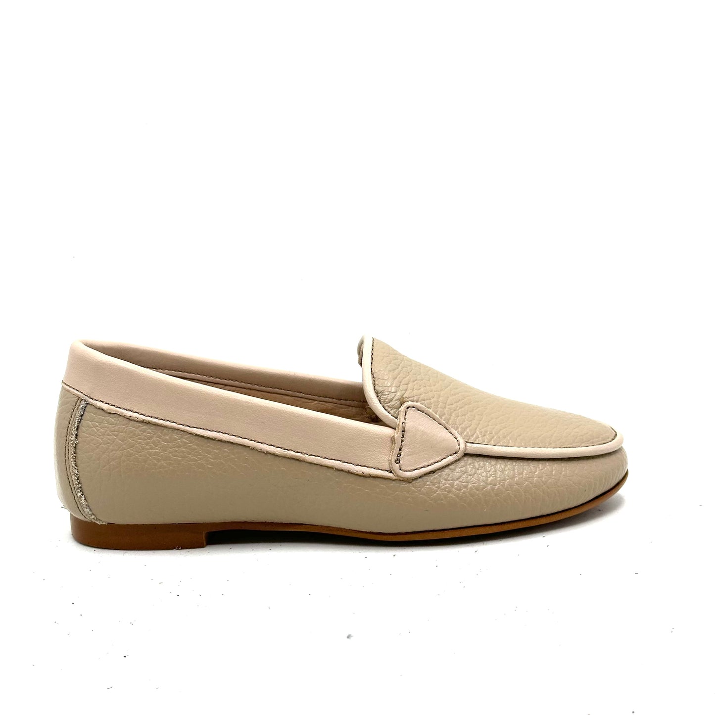 Blublonc Taupe Leather Loafer