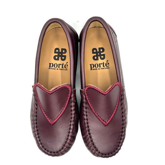 Porte Dark Burgundy Leather Hearted  Loafer