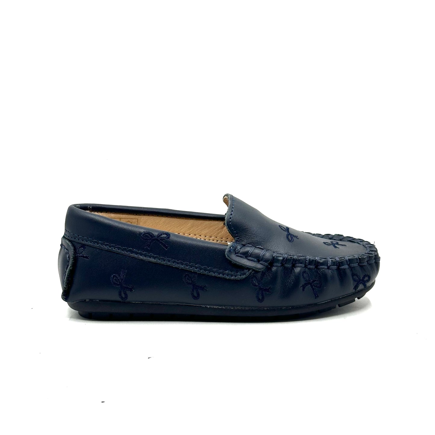 Perroquet Navy Embroidered Leather Loafer