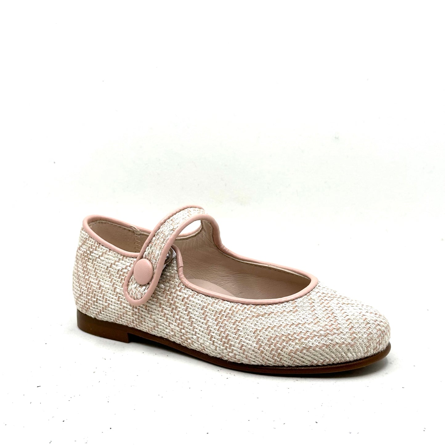 Beberlis Pink Linen Mary Jane