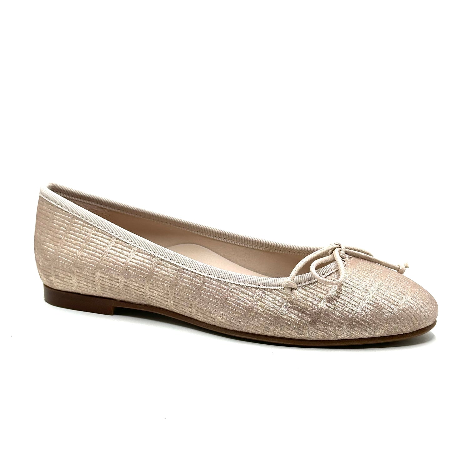 Beberlis Metallic Pink Bow Flat