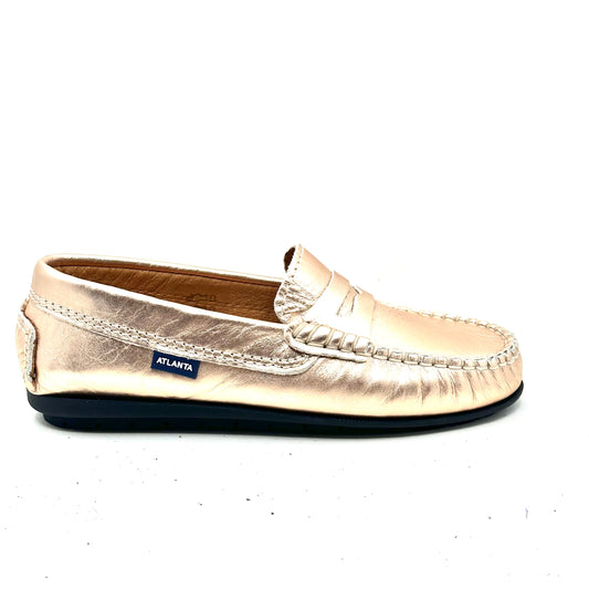 Atlanta Mocassin Rose Gold Penny Loafer