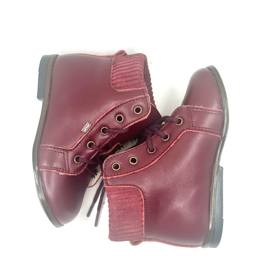 Emel Burgundy Gum Leather and Burgundy Sweater Bootie