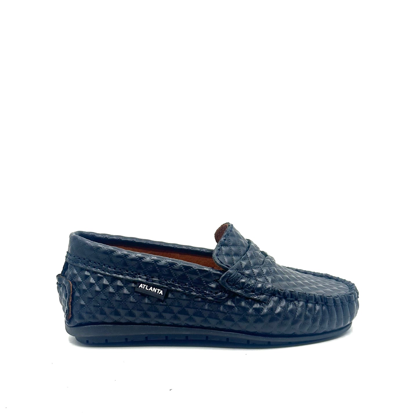 Atlanta Mocassin Navy Diamond Press Penny Loafer