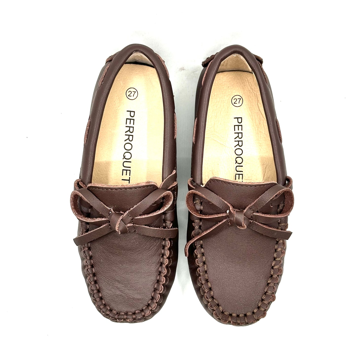 Perroquet Brown Leather Bow Loafer