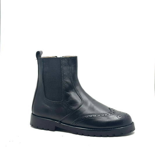 Jolee Black Leather Zip-up Boot
