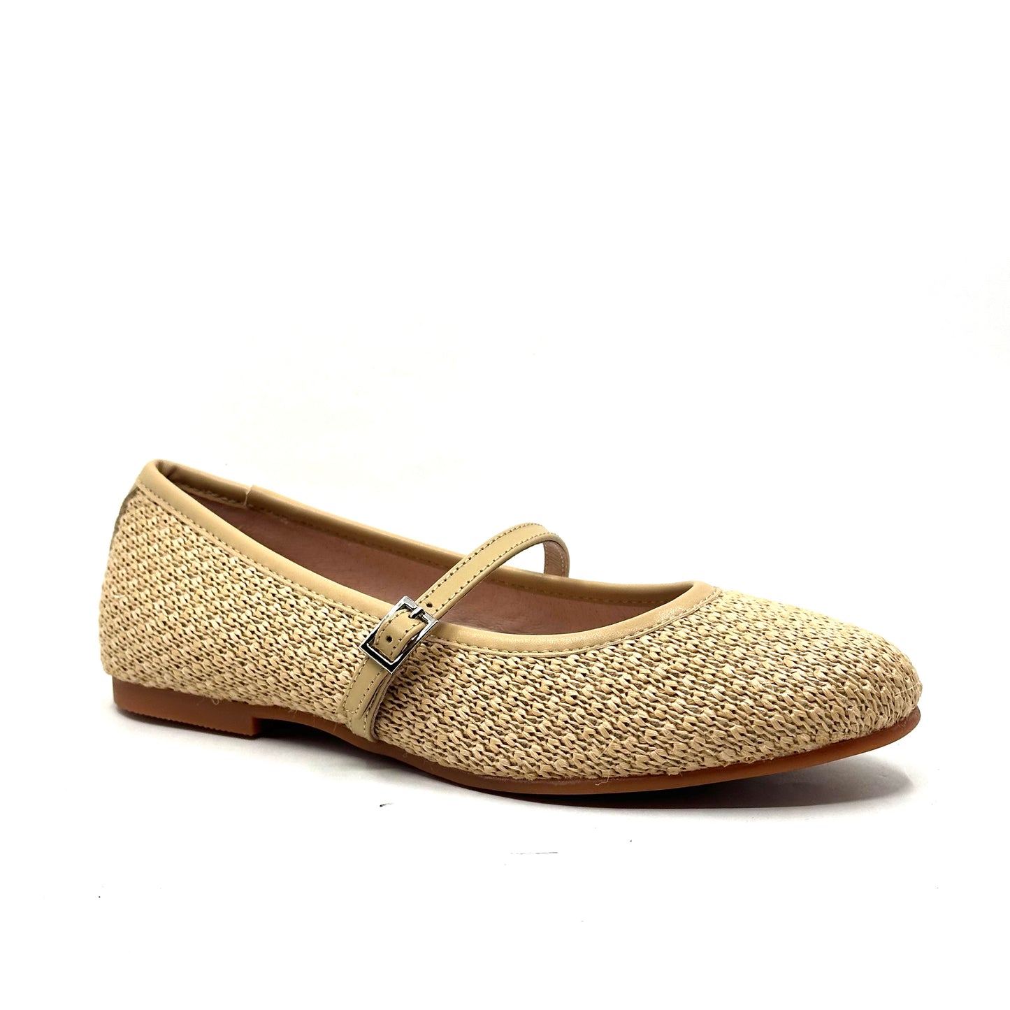 Perroquet Rafia Leather Binding Mary Jane