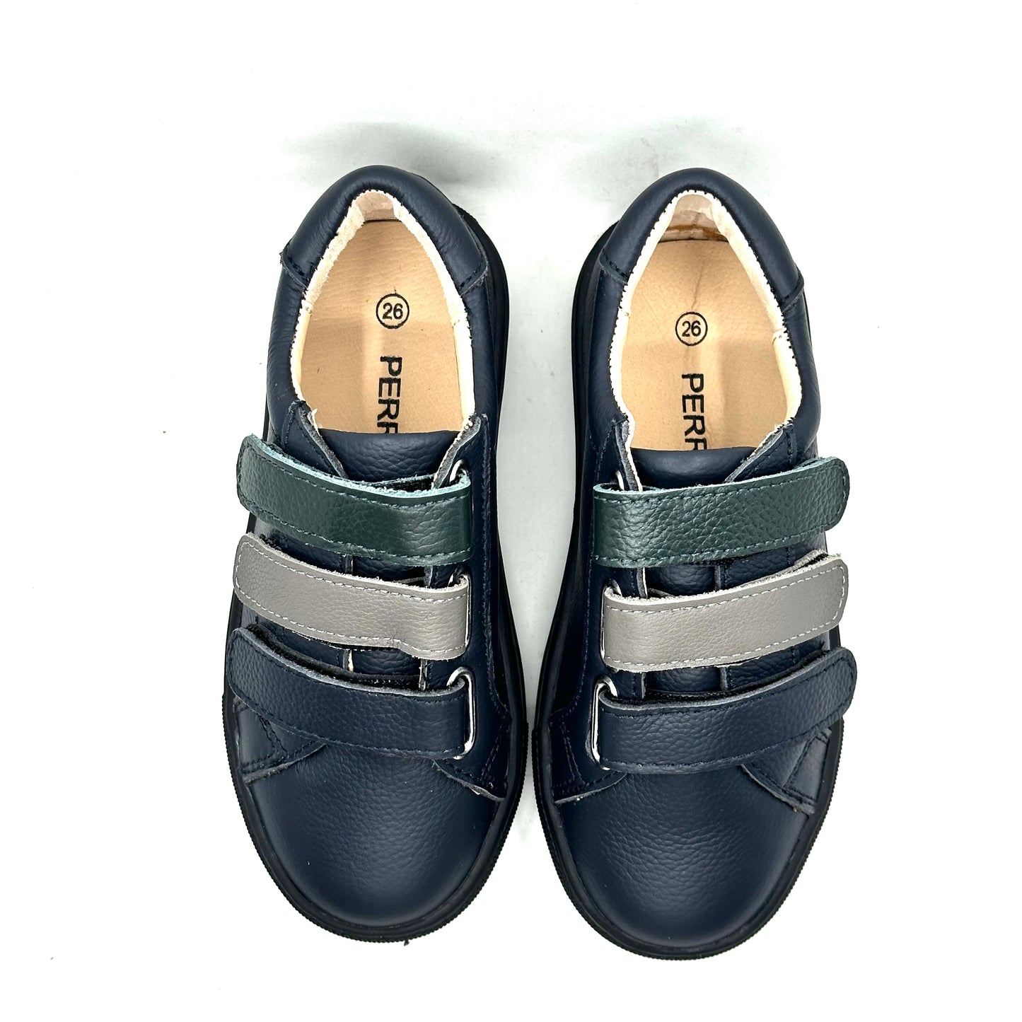 Perroquet Navy Pebbled Triple Sneaker