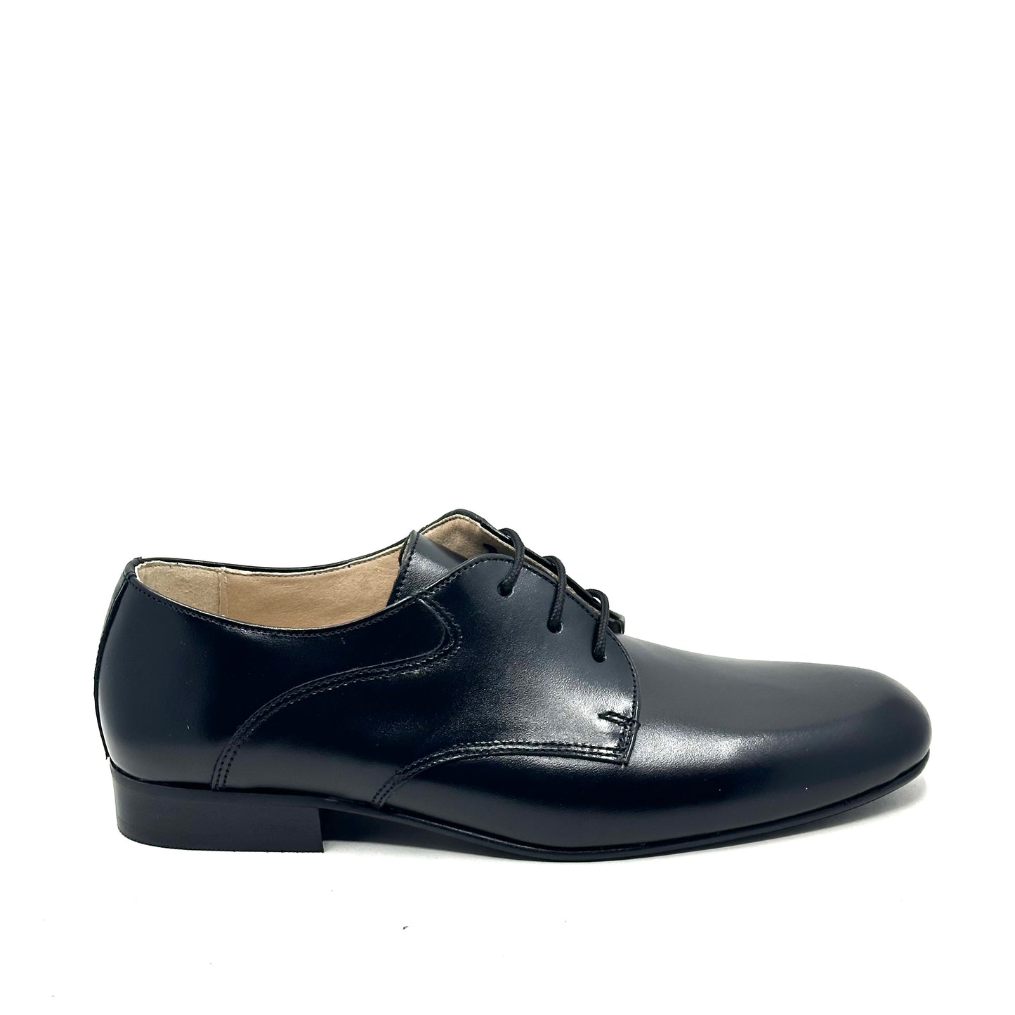 Blublonc Black Leather Laced Dress Shoe