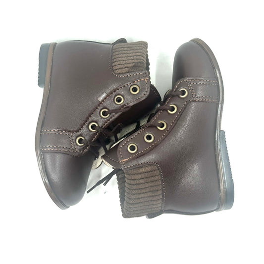 Emel Dark Brown Leather and Brown Sweater Bootie