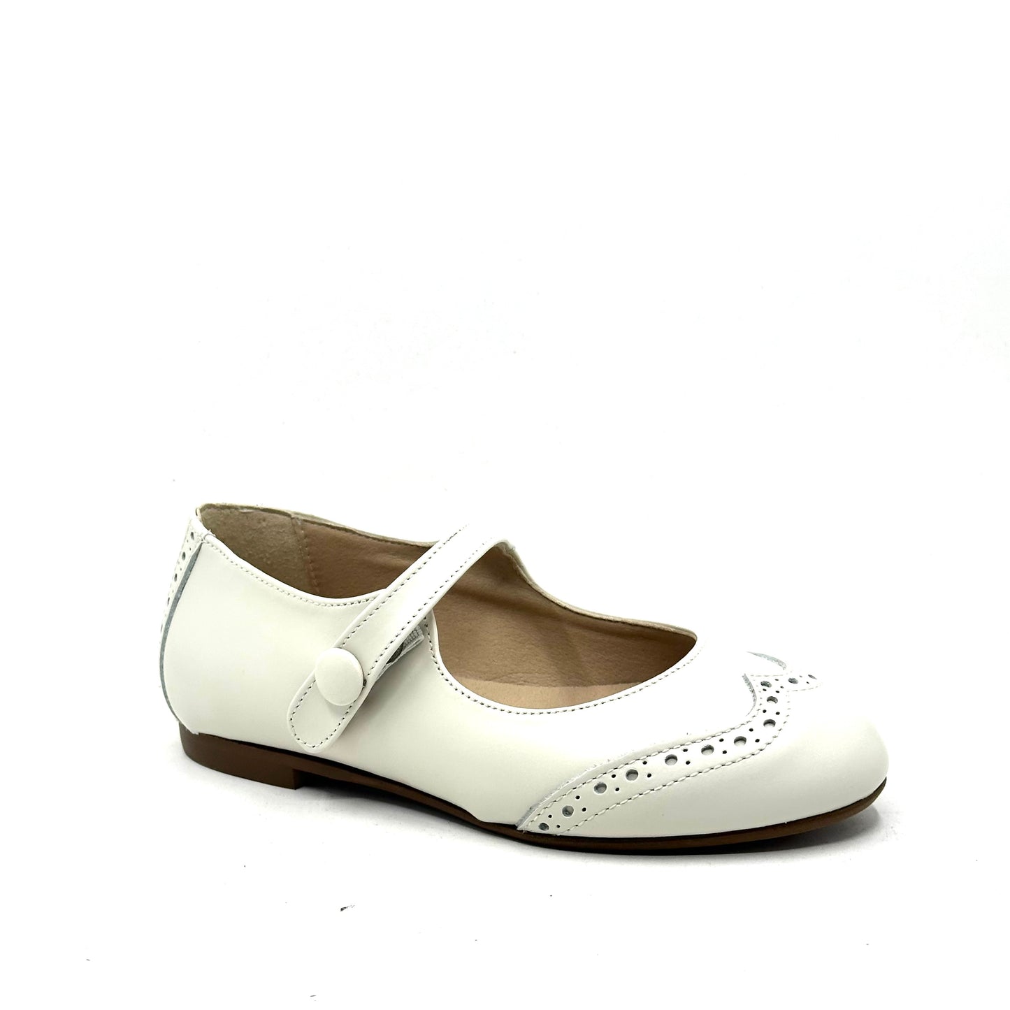 Blublonc Ivory Wingtip Mary Jane