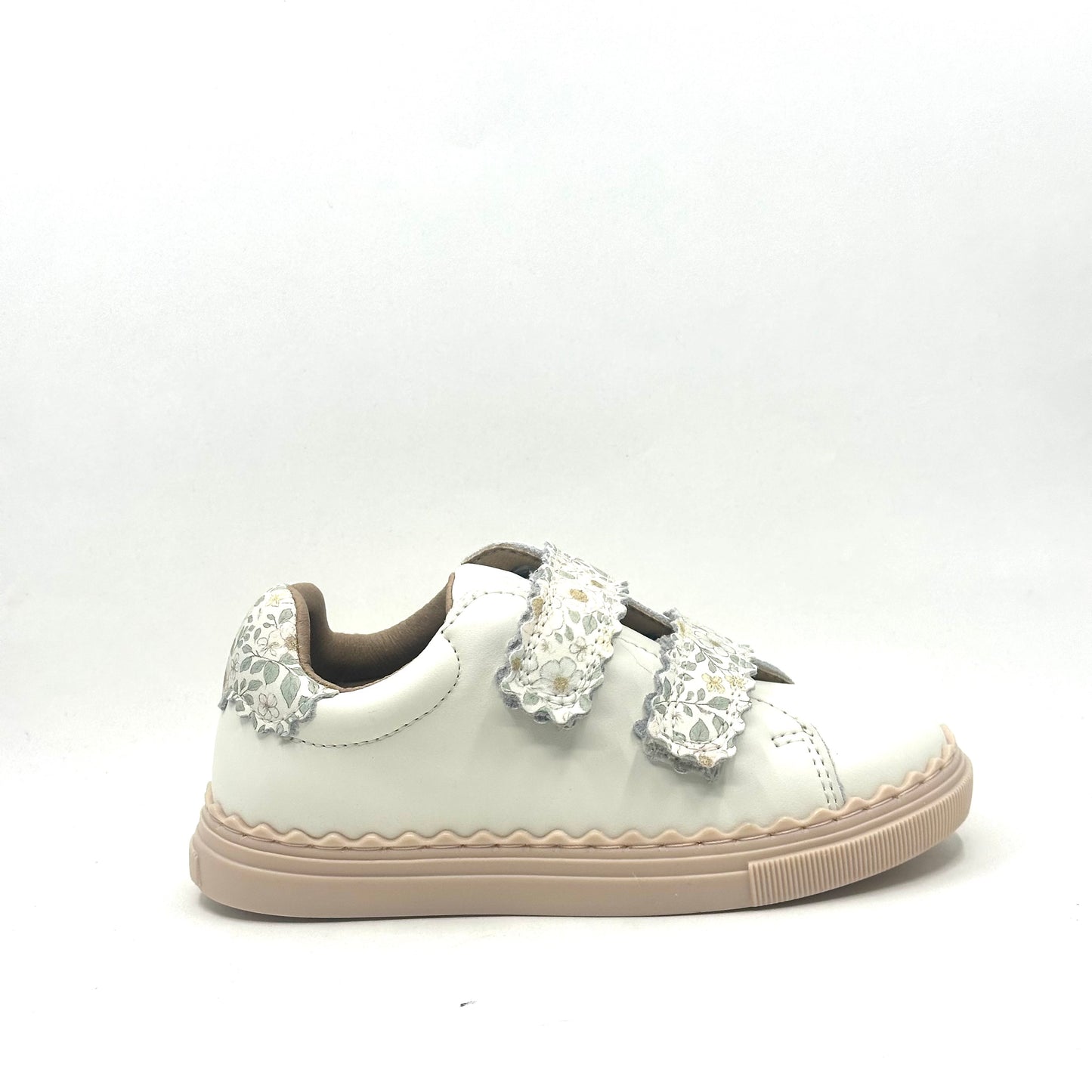Porte White Floral Velcro Sneaker