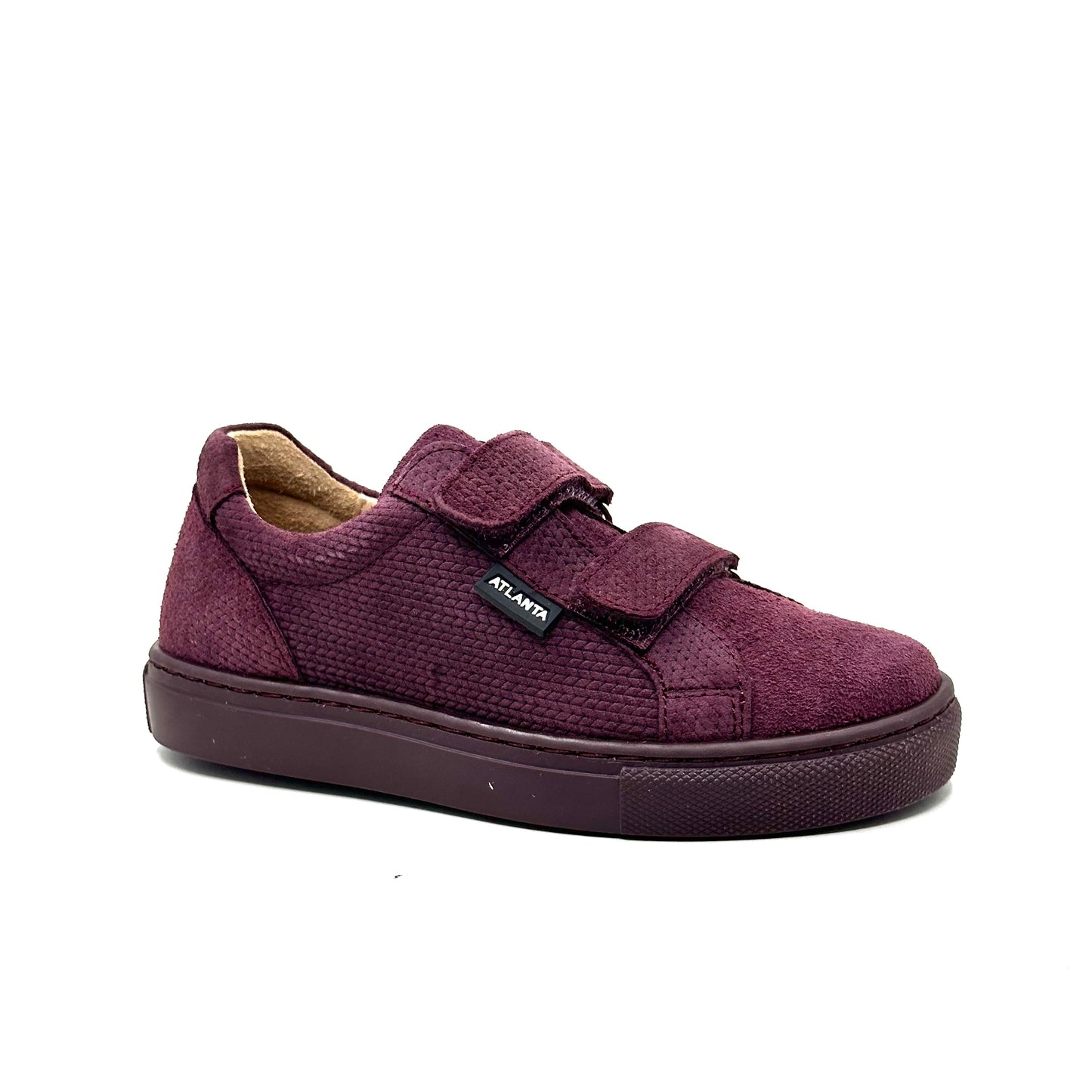 Atlanta Mocassin Burgundy Pique Velcro Sneaker