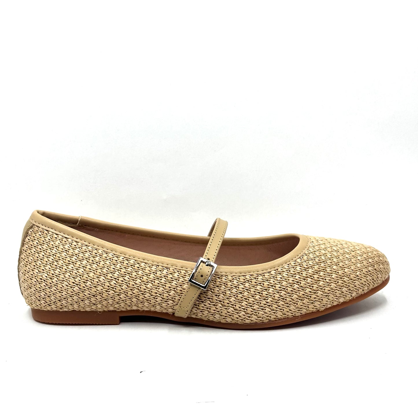 Perroquet Rafia Leather Binding Mary Jane