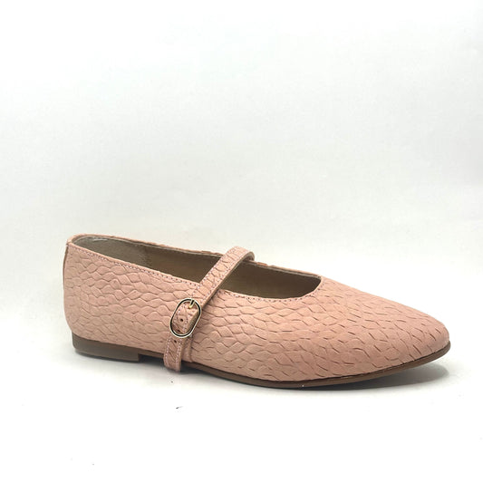 Blublonc Rose Salmon Textured Mary Jane