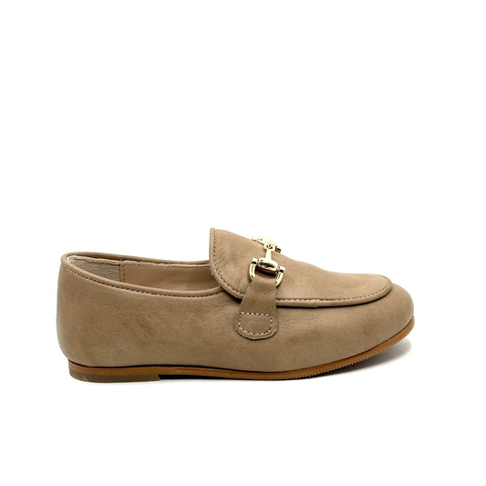 Blublonc Beige Buckle Slip-On Loafer