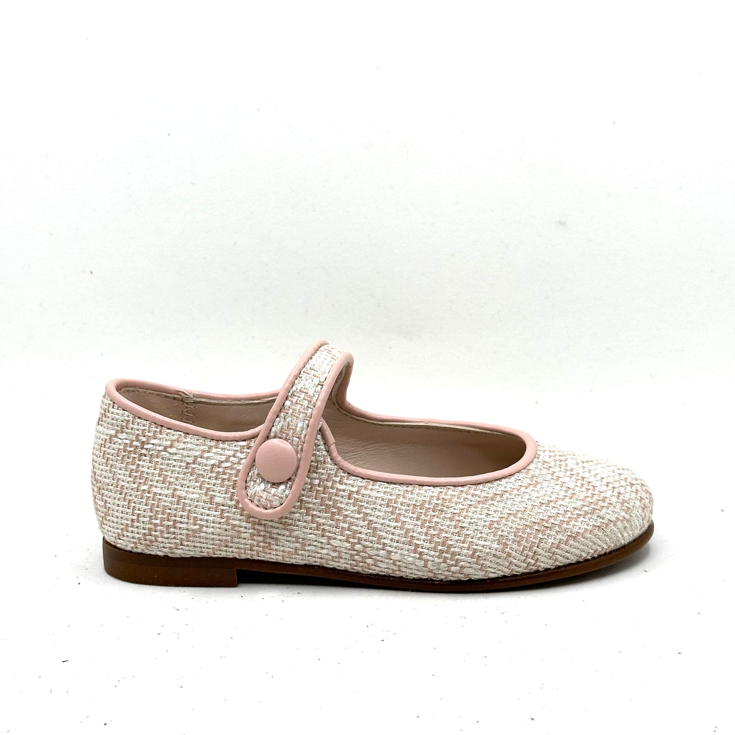 Beberlis Pink Linen Mary Jane