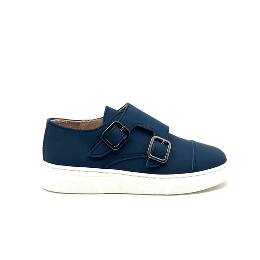 Blublonc Navy Monk Strap Sneaker Shoe