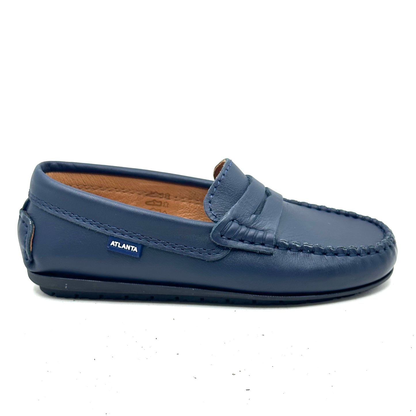 Atlanta Mocassin Navy Leather Penny Loafer