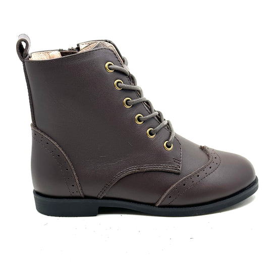 Perroquet Brown Leather Laced Boot