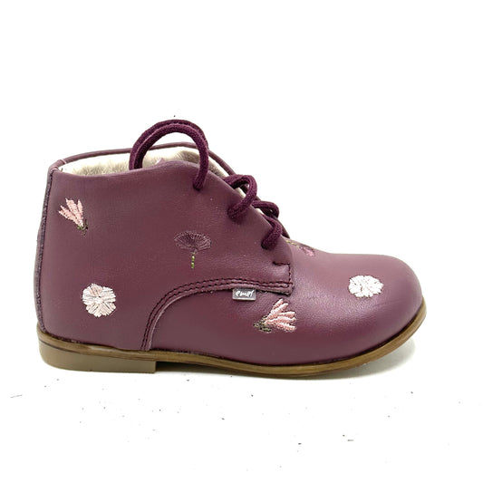 Emel Burgundy Embroidered Bootie