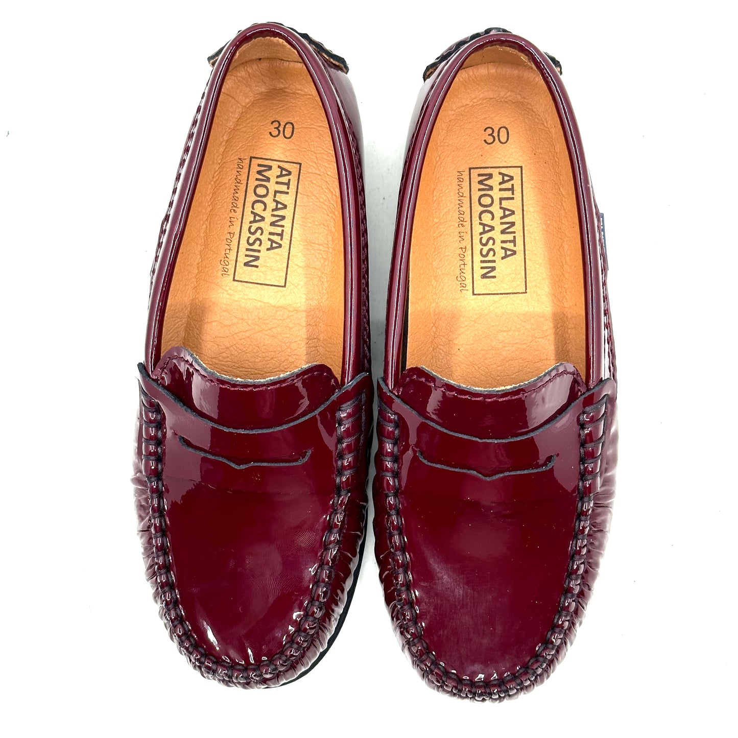 Atlanta Mocassin Patent Leather Burgundy Penny Loafer