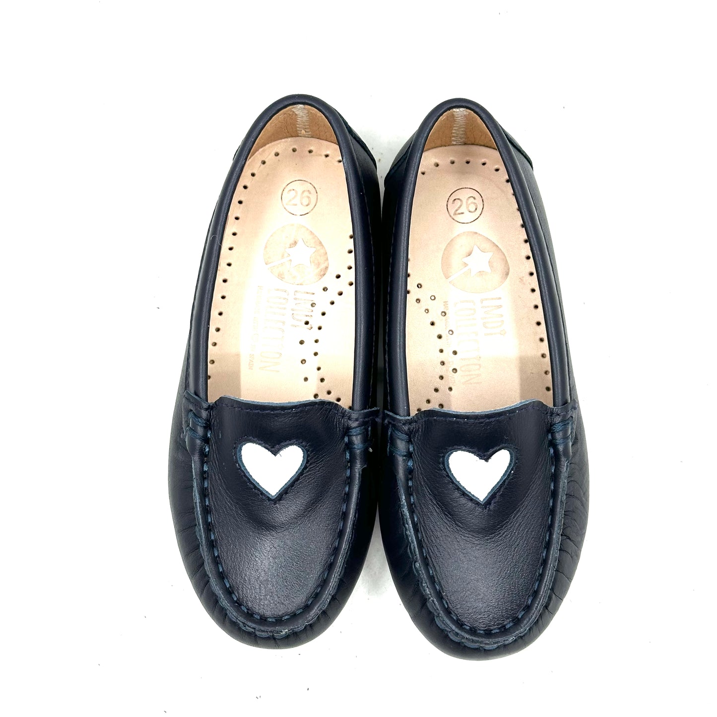 LMDI Navy White Heart Loafer