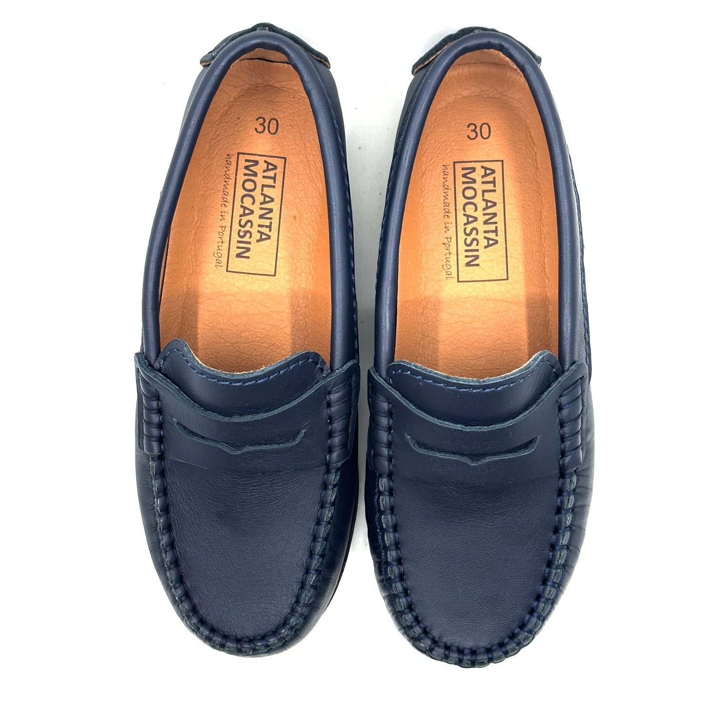 Atlanta Mocassin Navy Leather Penny Loafer