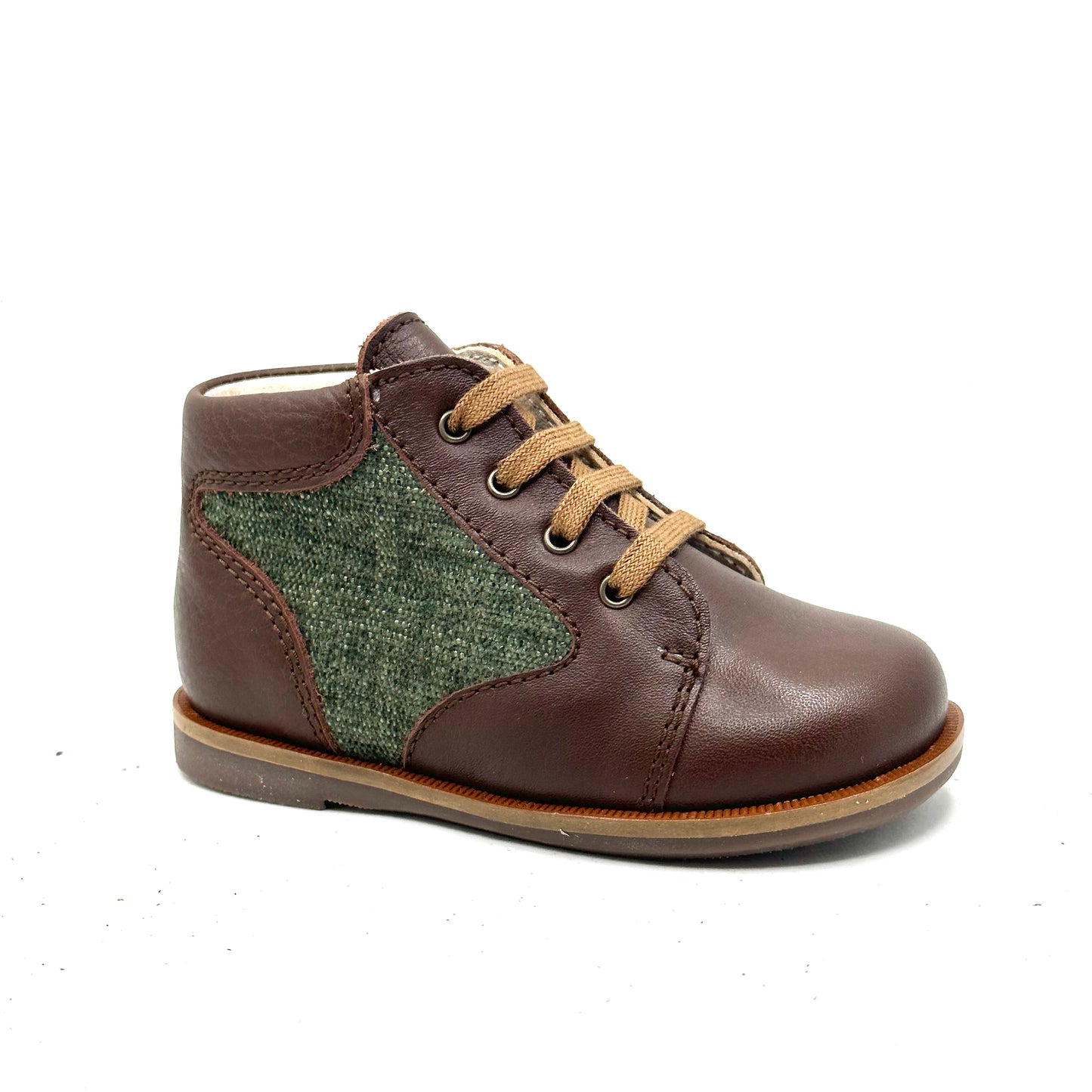 Beberlis Brown/Green Laced Baby Bootie