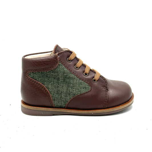 Beberlis Brown/Green Laced Baby Bootie