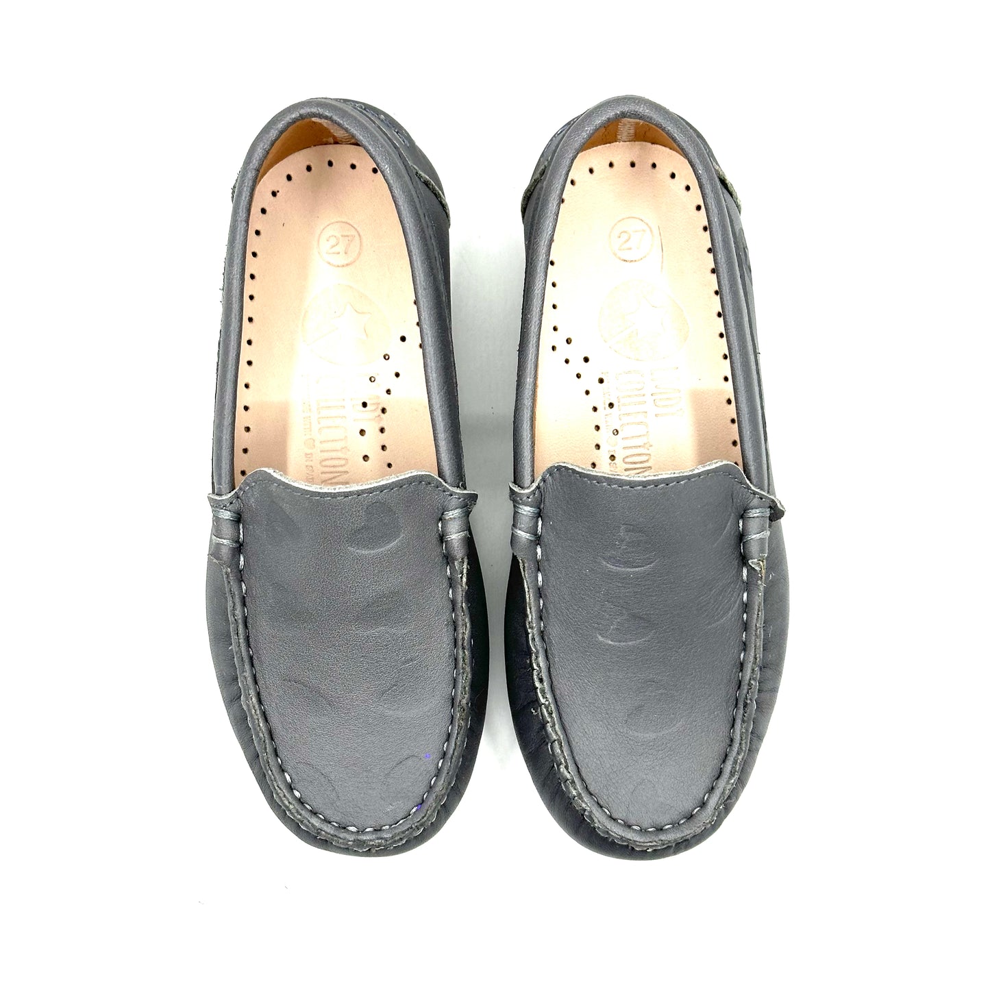 LMDI Gray Heart Embroidered Loafer