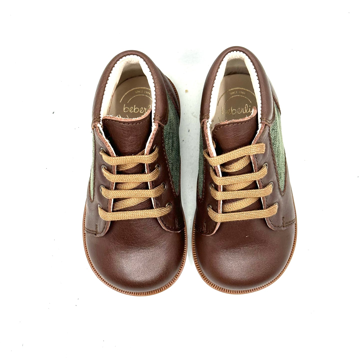 Beberlis Brown/Green Laced Baby Bootie