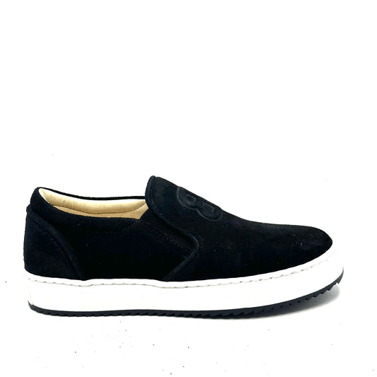 Blublonc Black Suede Slip-ons