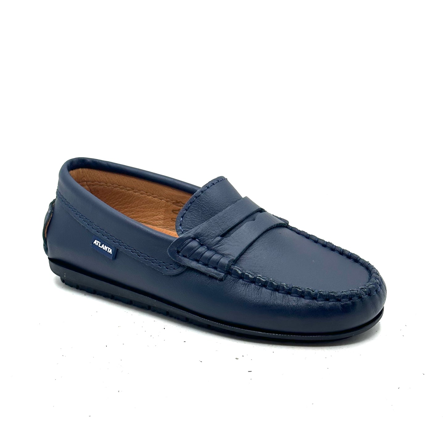 Atlanta Mocassin Navy Leather Penny Loafer