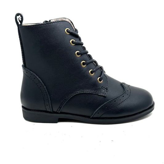 Perroquet Black Leather Laced Boot