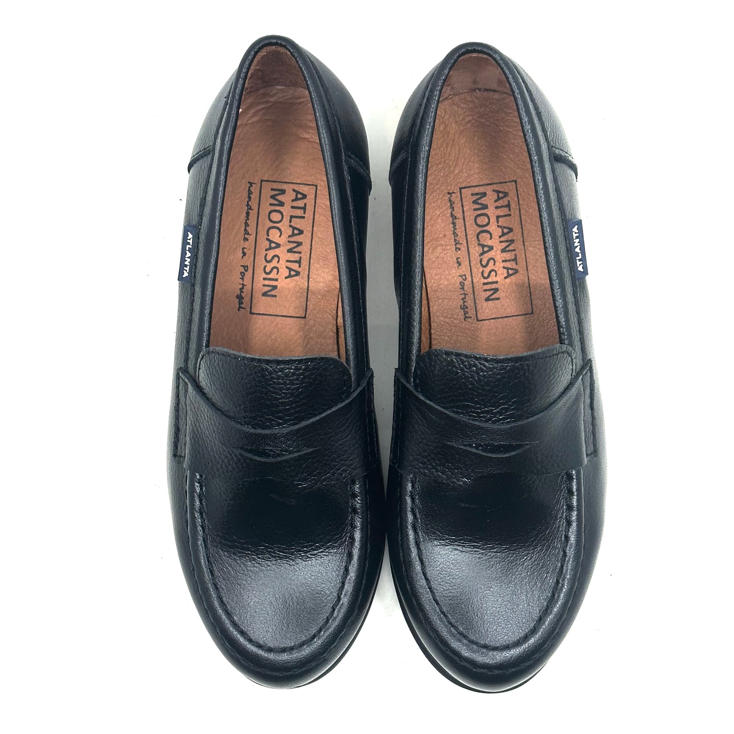 Atlanta Mocassin Black Leather Teresa Penny Loafer