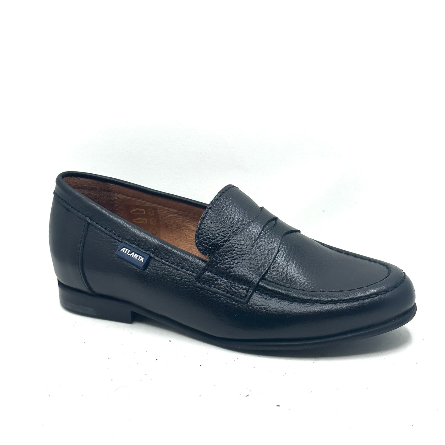 Atlanta Mocassin Black Leather Teresa Penny Loafer