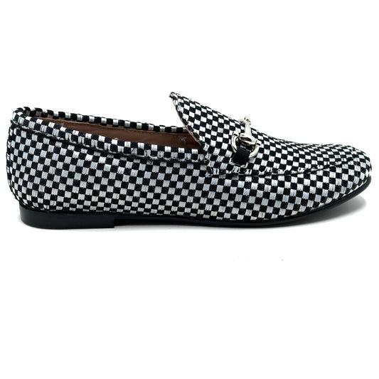 Brunellis Black and White Checkered Slip-on