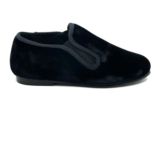 Geppetoes Black Suede Smoking Loafer