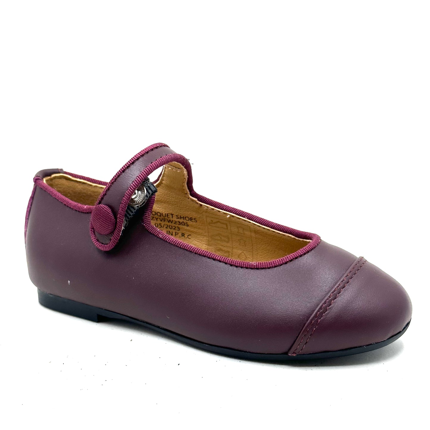 Perroquet Burgundy Leather Cap-Toe Mary Jane