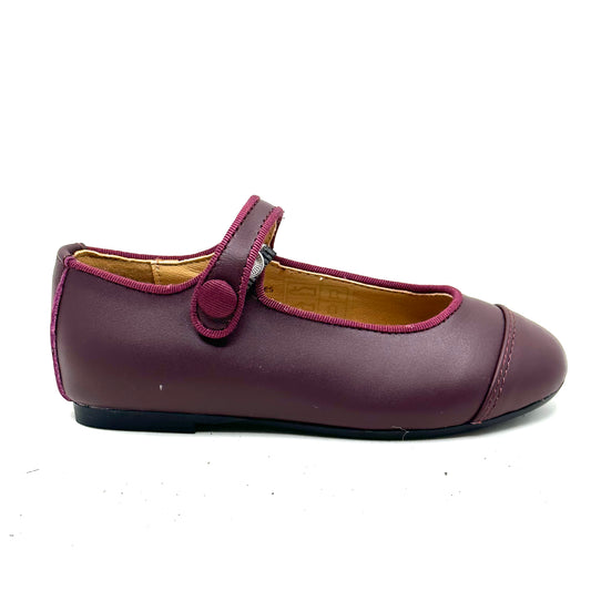Perroquet Burgundy Leather Cap-Toe Mary Jane